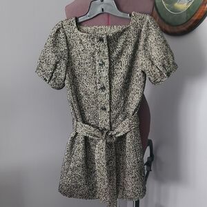 Chic Tweed Short Sleeve Dress